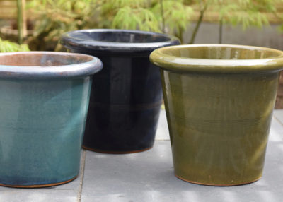 Glazed Flower Pot small - aqua Glazed Flower Pot small - aqua